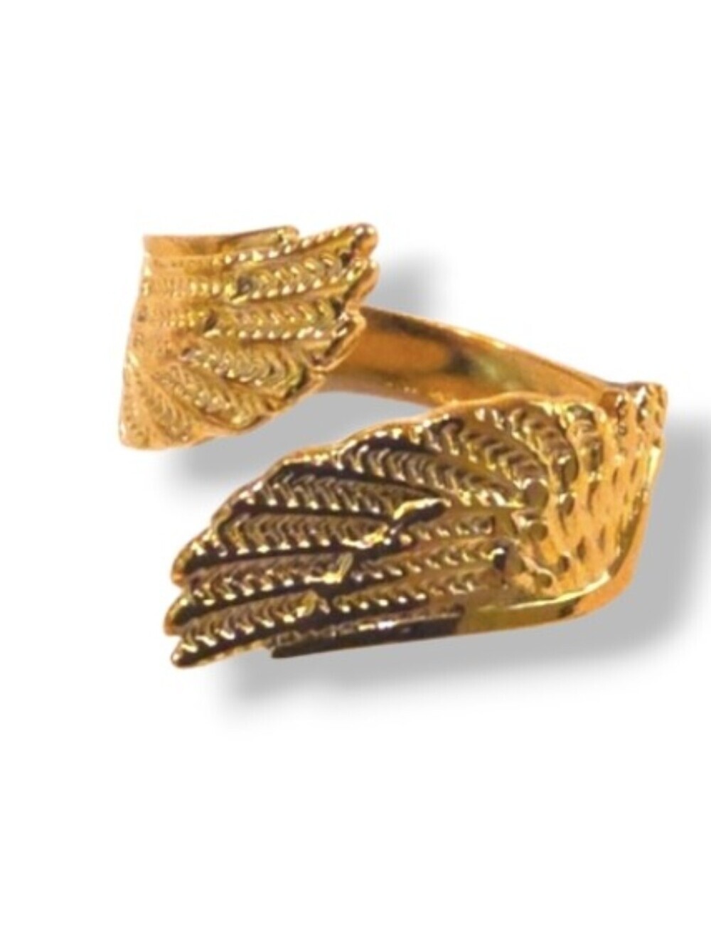 New! Gold Angel Wing Adjustable 18k Plated Ring  Size 6 7 8 9 10 | NWOT